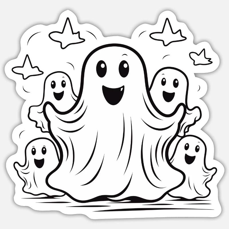 White Ghost - Sticker size S (10 x 10 cm) - white matte