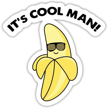 banane fraîche - Sticker taille S (10 x 10 cm) - blanc mat - Devant