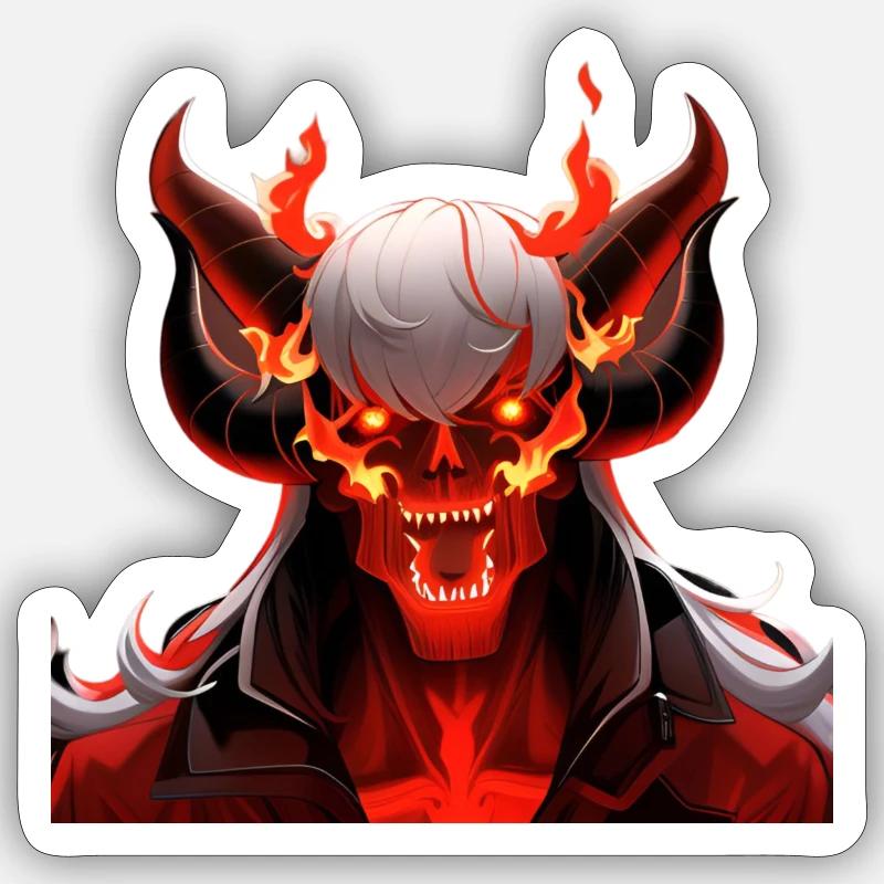 The 4-horned fire and summer devil Sticker size S (10 x 10 cm)