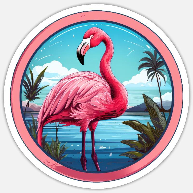 Flamingo - Sticker size S (10 x 10 cm) - white matte