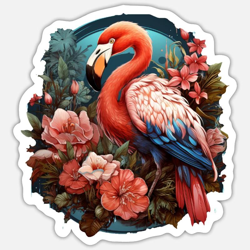 Flamingo - Sticker size S (10 x 10 cm) - white matte