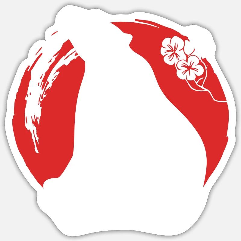 Silhouette d’ours japonais - Sticker taille S (10 x 10 cm) - blanc mat