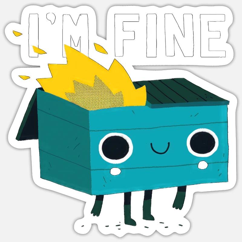 I ́m Fine - Sticker size S (10 x 10 cm) - white matte