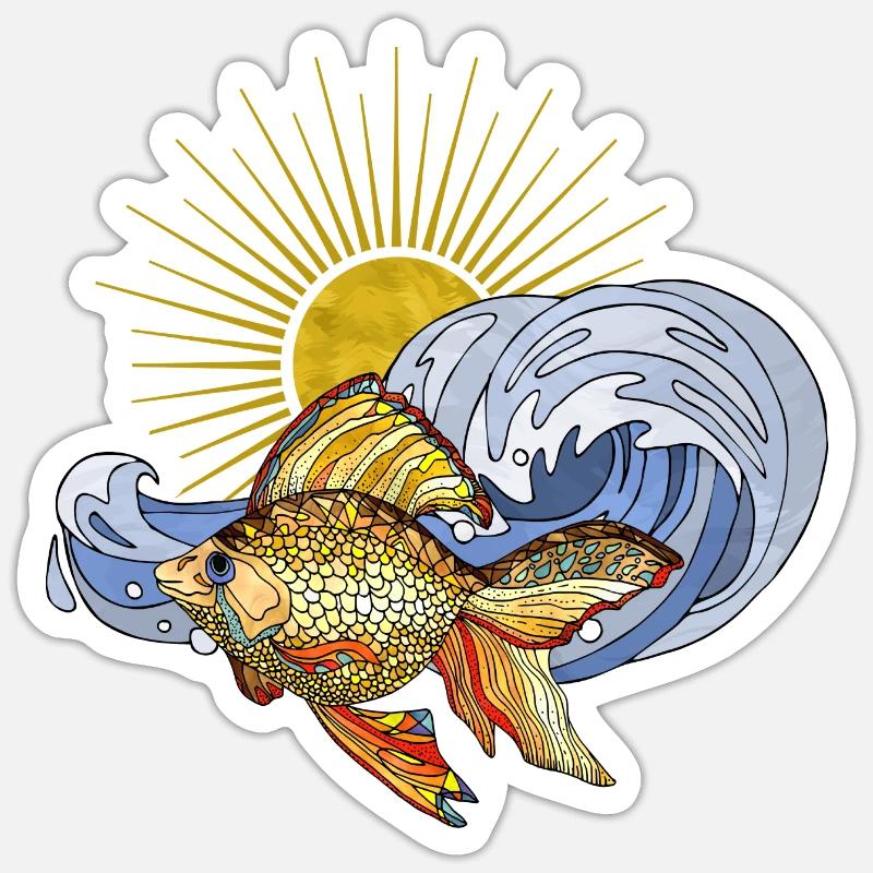 Poisson - Sticker taille S (10 x 10 cm) - blanc mat