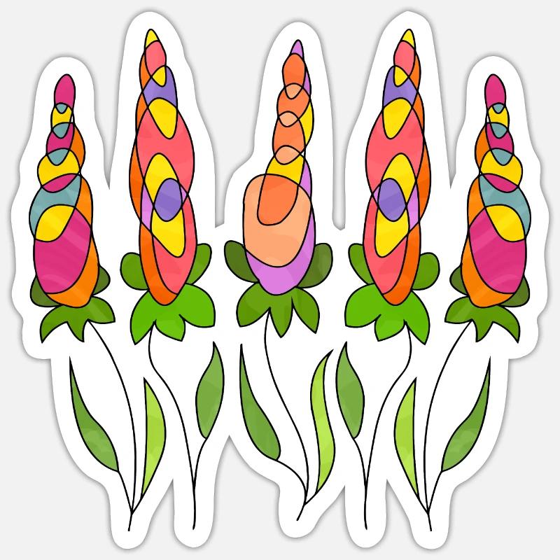 Fleur - Sticker taille S (10 x 10 cm) - blanc mat
