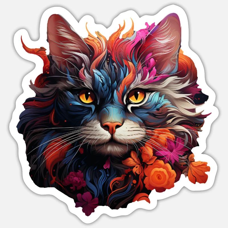 Cat - Sticker size S (10 x 10 cm) - white matte
