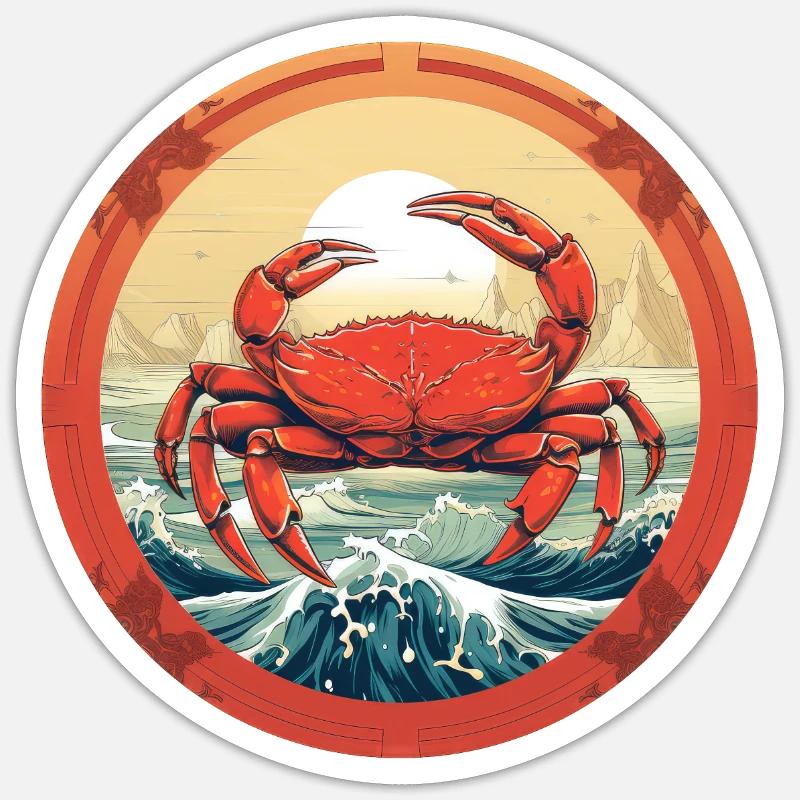 Crabe - Sticker taille S (10 x 10 cm) - blanc mat