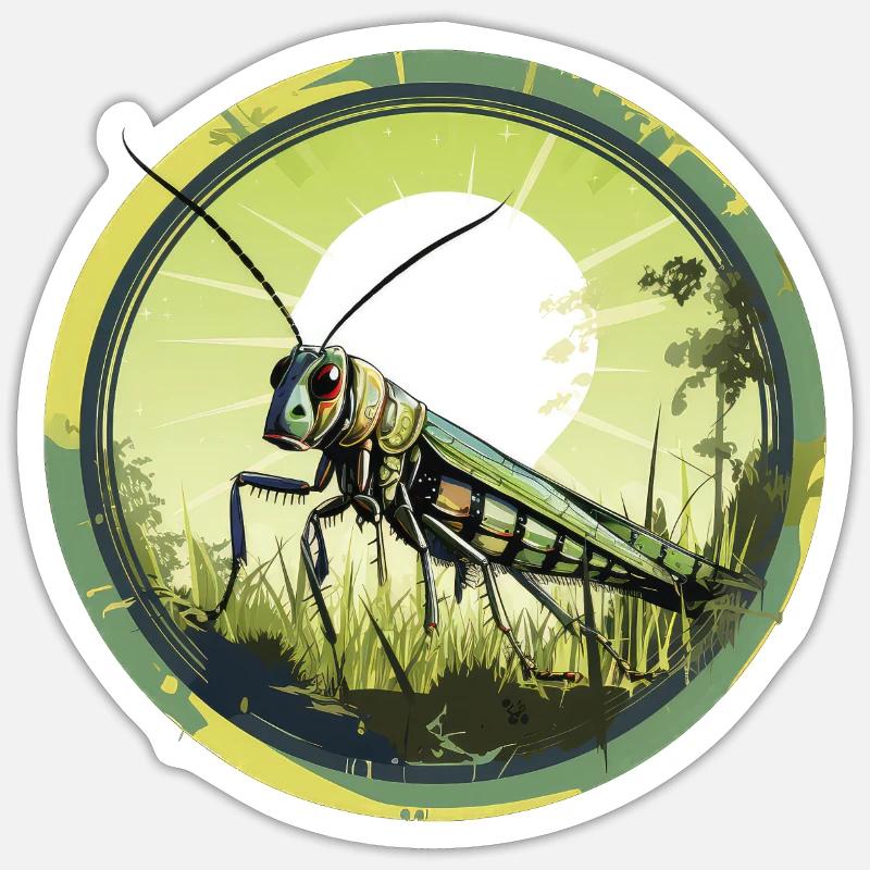 Grasshopper - Sticker size S (10 x 10 cm) - white matte