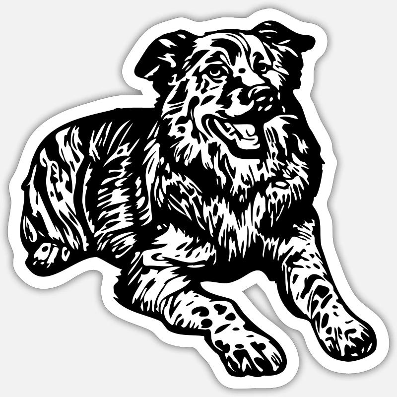 Australian Shepherd - Sticker size S (10 x 10 cm) - white matte