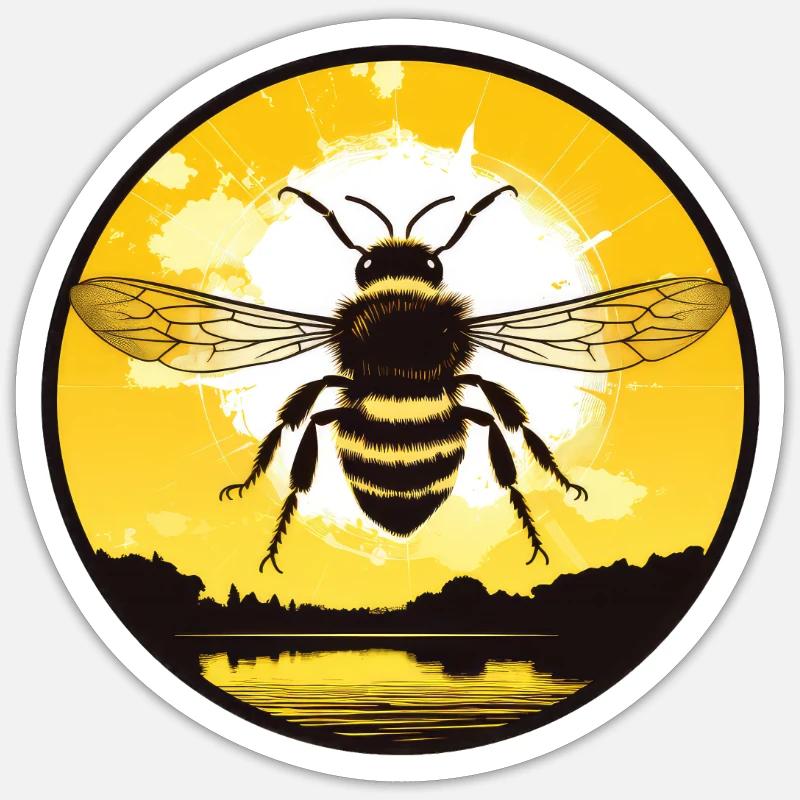 Bee - Sticker size S (10 x 10 cm) - white matte