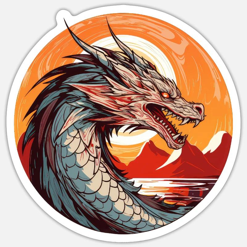 Dragon - Sticker size S (10 x 10 cm) - white matte