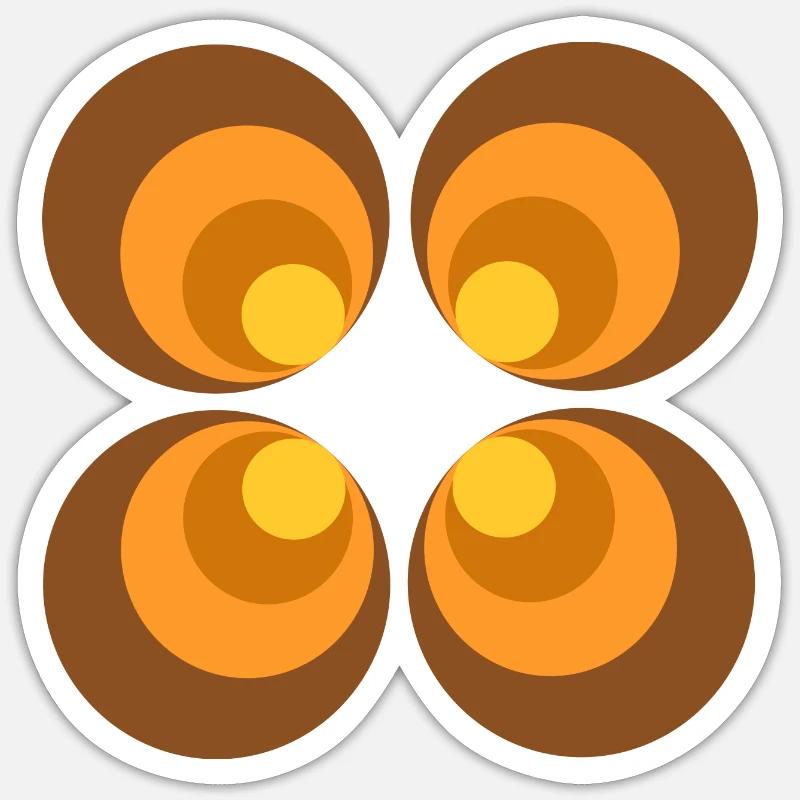 70s Flower Pattern - Sticker size S (10 x 10 cm) - white matte
