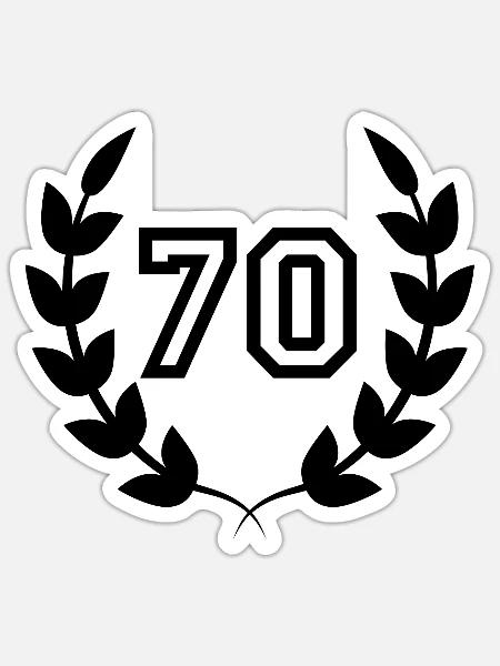 Geschenkidee zum 70. Geburtstag 70 Jahre - Sticker Größe S (10 x 10 cm) - Mattweiß