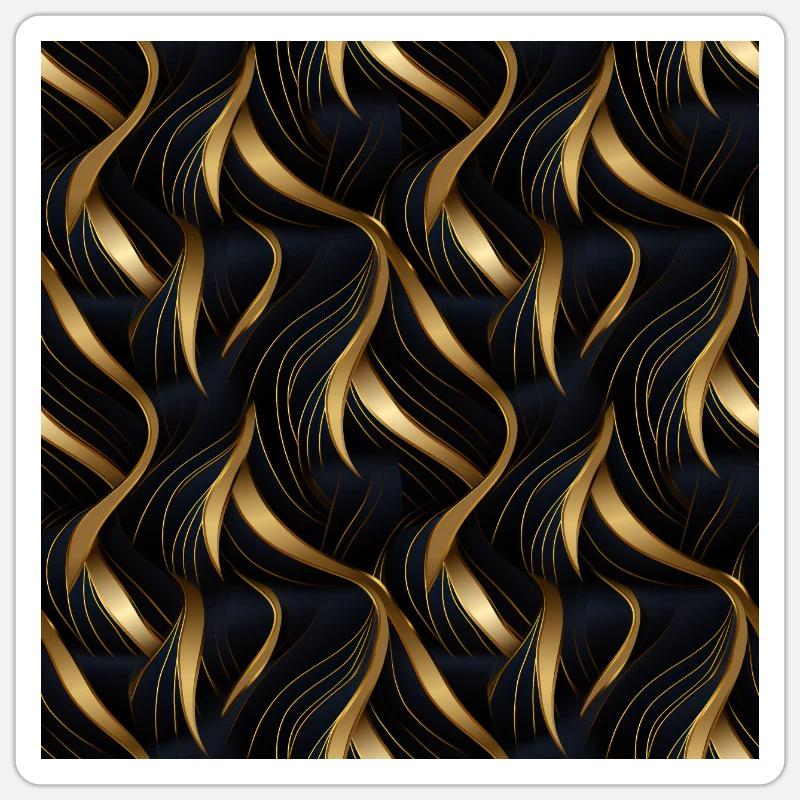 Treillis doré : linéarité luxueuse en or Sticker taille S (10 x 10 cm)