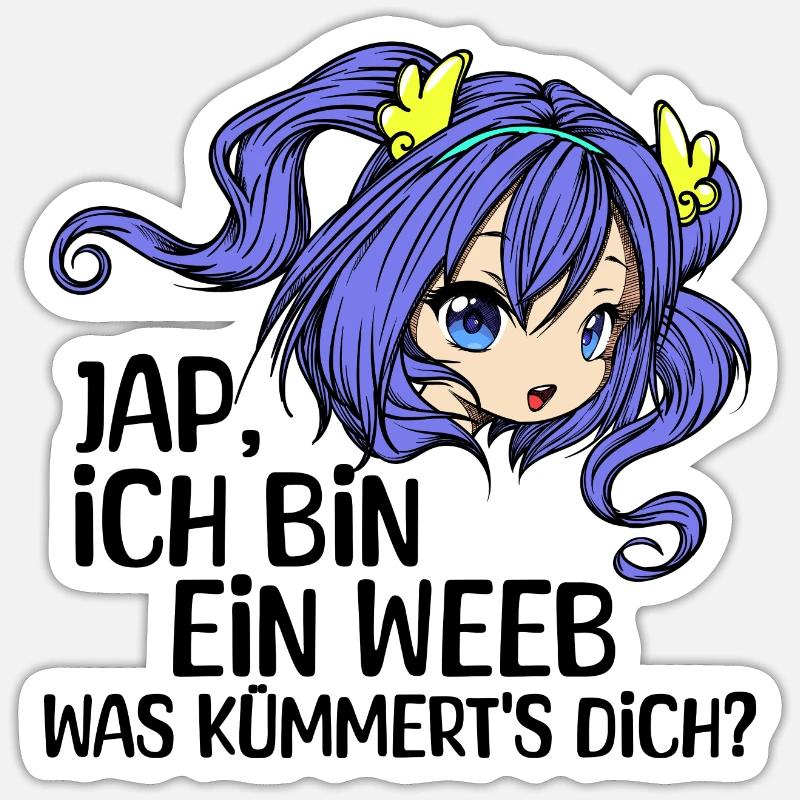 Comic Mädchen Anime Mangastyle Manga Statement Sticker Größe S (10 x 10 cm)