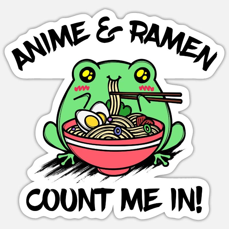 Manga Animation Anime Ramen Animation Déclaration - Sticker taille S (10 x 10 cm) - blanc mat