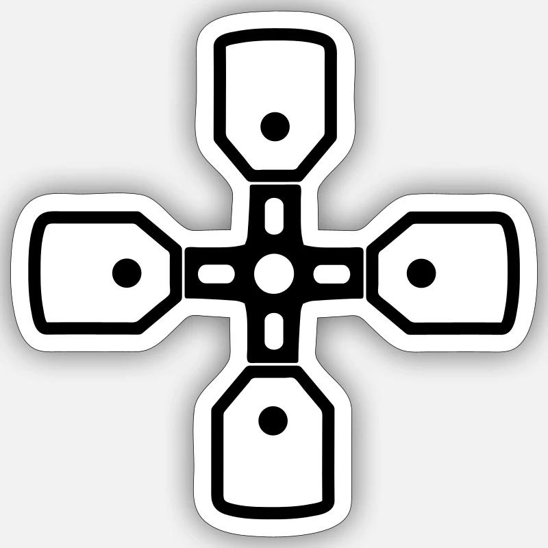 Motorkolben - Sticker Größe S (10 x 10 cm) - Mattweiß