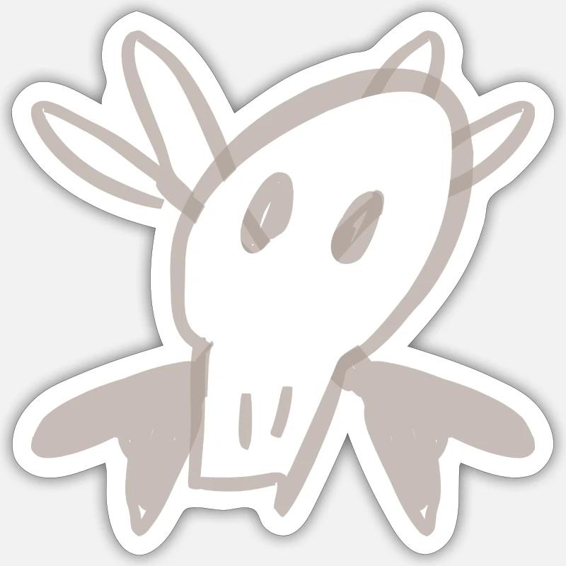 crâne - Sticker taille S (10 x 10 cm) - blanc mat