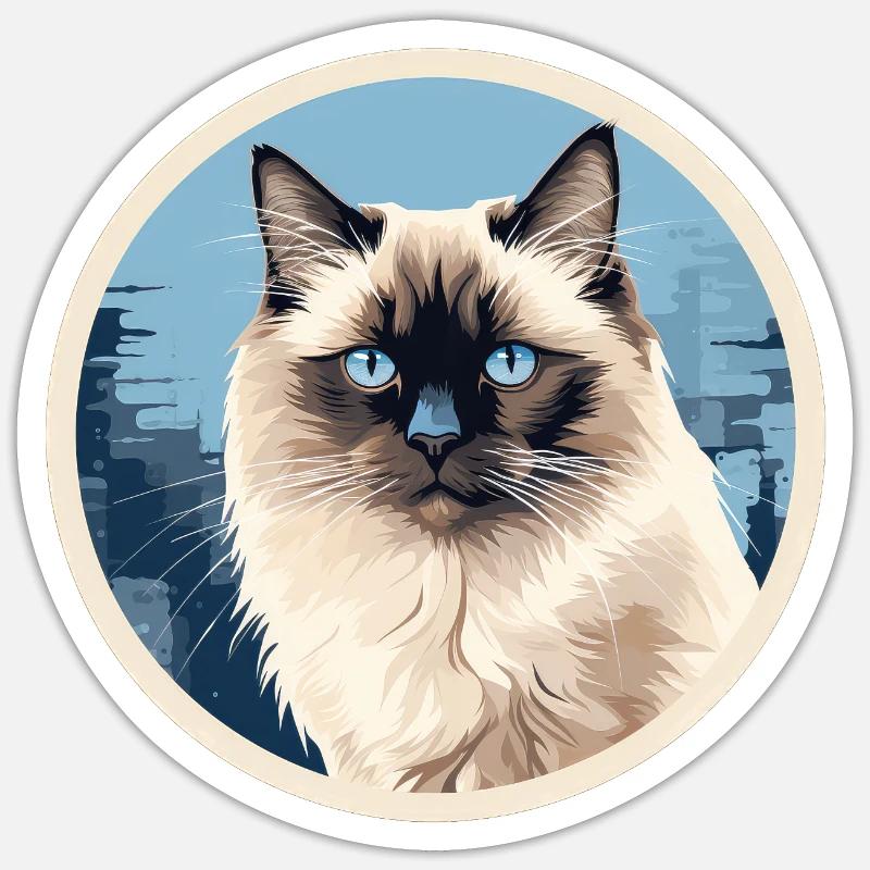 Birma Katze Sticker Größe S (10 x 10 cm)