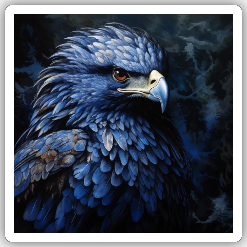 Blue Eagle - Sticker taille S (10 x 10 cm) - blanc mat