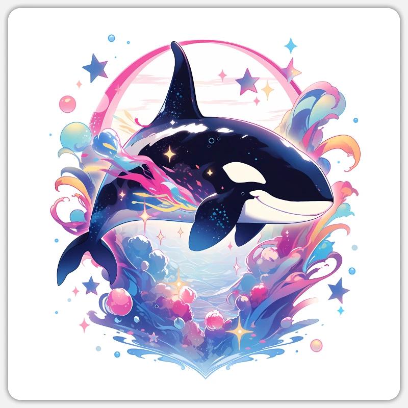 Killer Whale - Sticker Größe S (10 x 10 cm) - Mattweiß