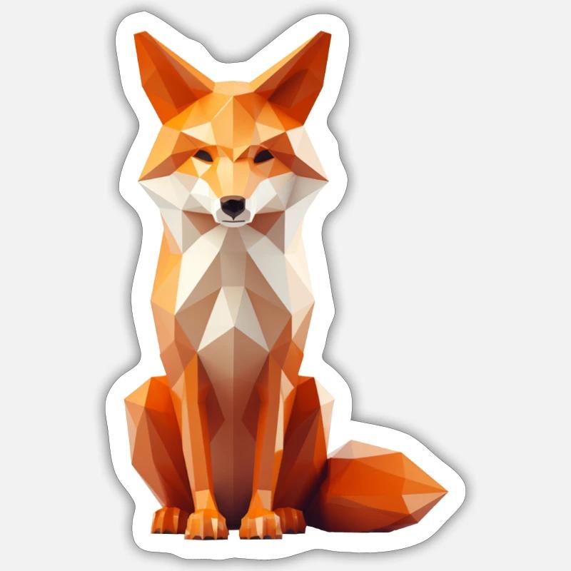 Fuchs Fox Lowpoly Sticker Größe S (10 x 10 cm)