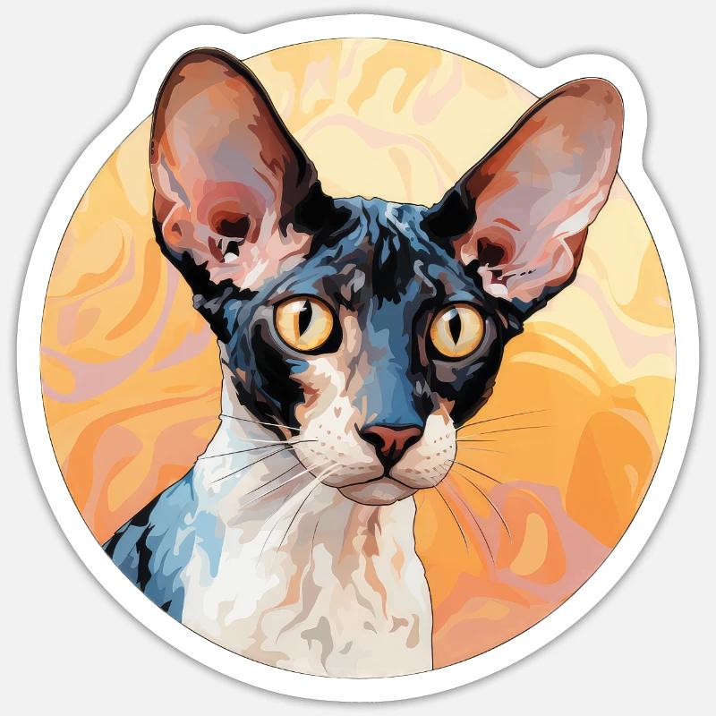 Cornish Rex Katze Sticker Größe S (10 x 10 cm)