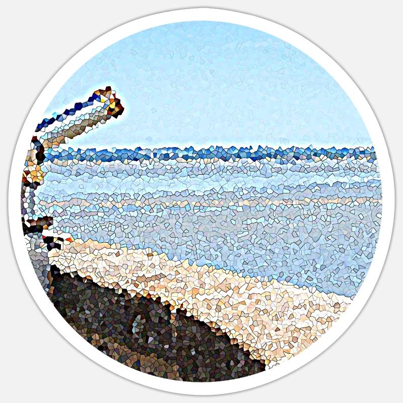Distant ocean view - Sticker size S (10 x 10 cm) - white matte
