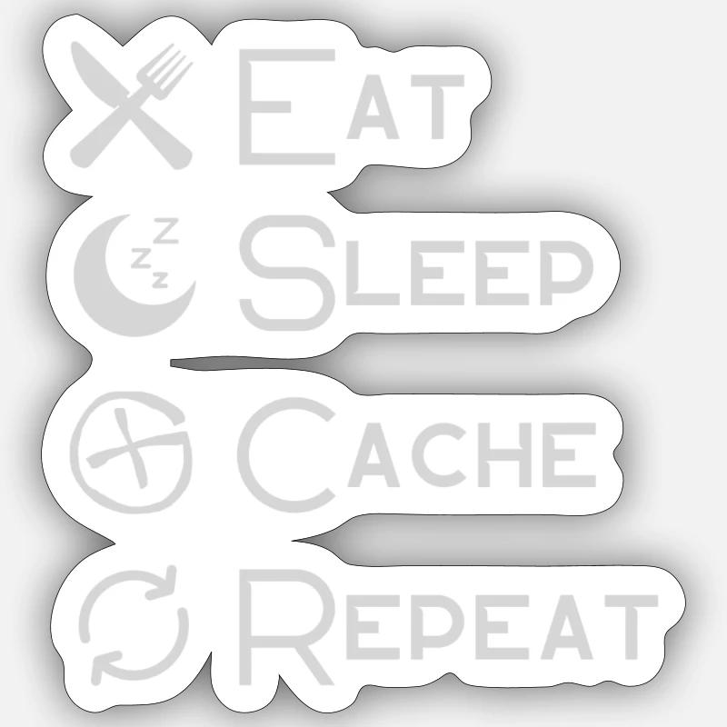 Geocaching - Eat . Sleep . Cache . Repeat Sticker size S (10 x 10 cm)