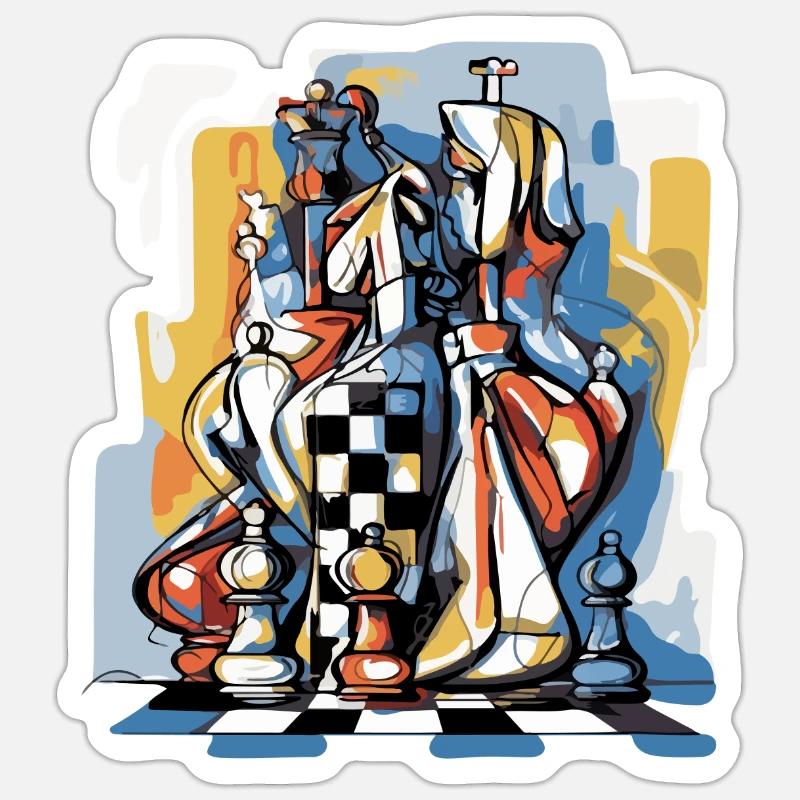 Composition échiquéenne n°3 Sticker taille S (10 x 10 cm)