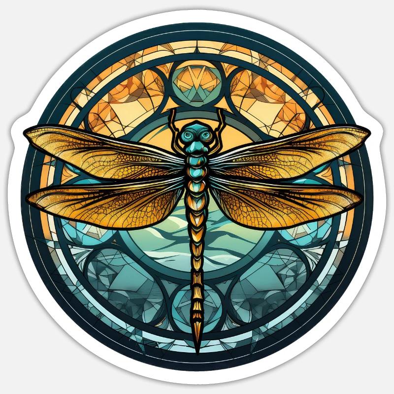 Libellule - Sticker taille S (10 x 10 cm) - blanc mat
