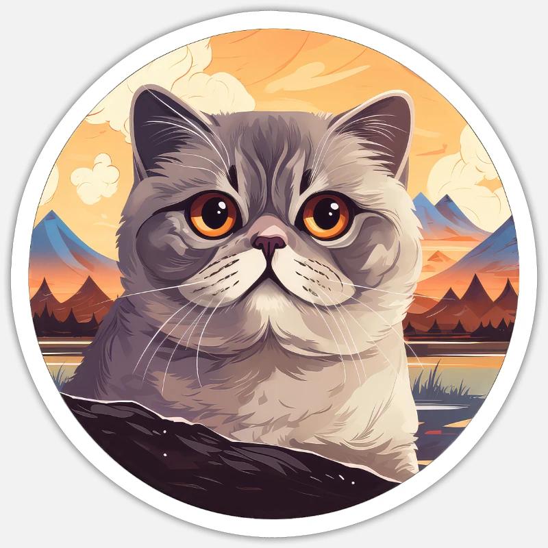 Scottish fold-eared cat Sticker size S (10 x 10 cm)