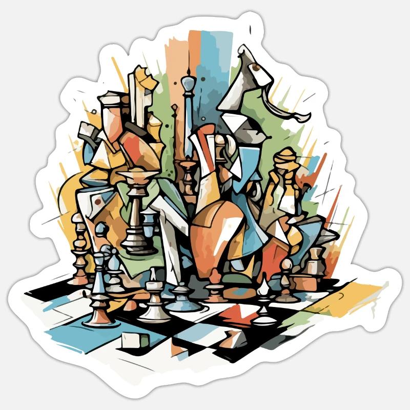 Chess composition n°6 Sticker size S (10 x 10 cm)