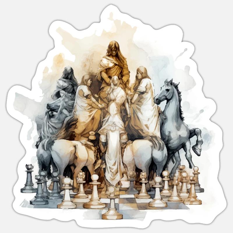 La Vénus des échecs - Sticker taille S (10 x 10 cm) - blanc mat