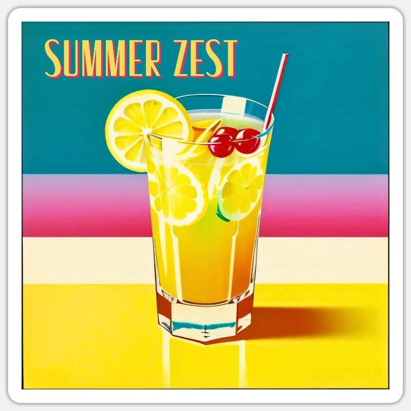 Zeste d’été - Sticker taille S (10 x 10 cm) - blanc mat