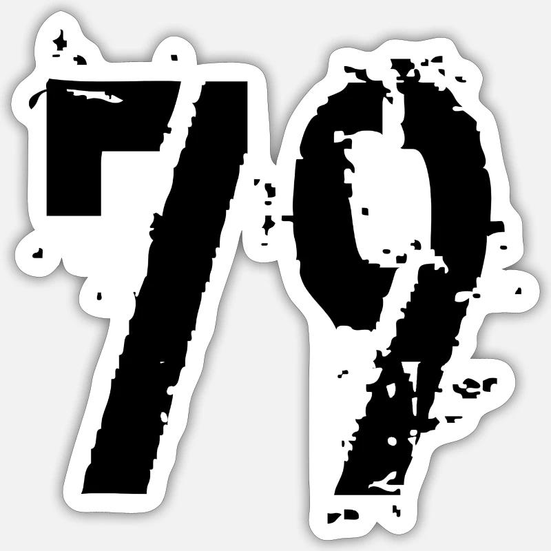 Nummer 79 - Sticker Größe S (10 x 10 cm) - Mattweiß