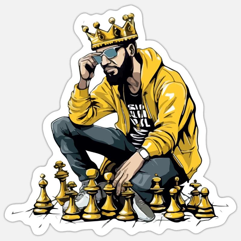 Max le roi des échecs Sticker taille S (10 x 10 cm)