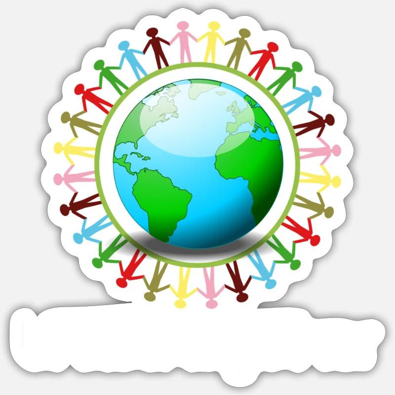 Unis ensemble - Sticker taille S (10 x 10 cm) - blanc mat
