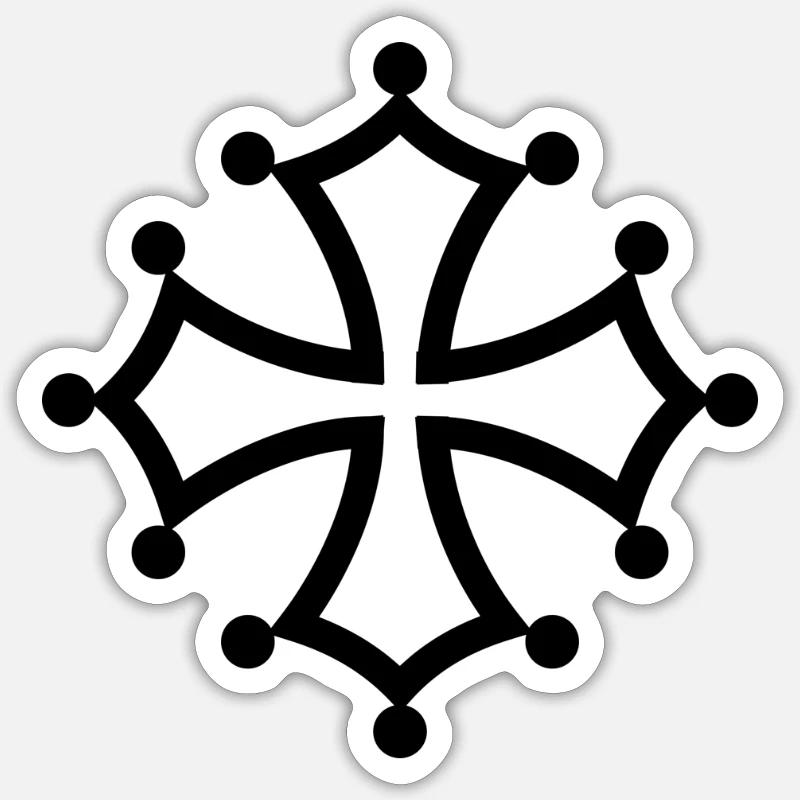 Croix occitane Sticker taille S (10 x 10 cm)