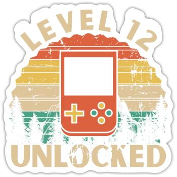 Level 12 freigeschaltet - Sticker Größe S (10 x 10 cm) - Mattweiß - Vorne