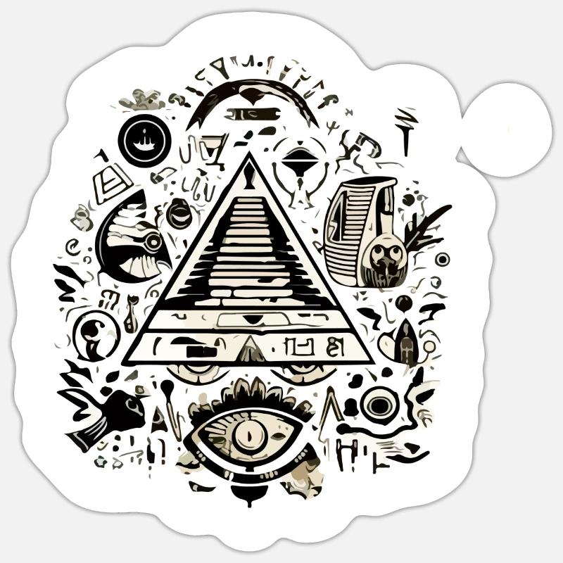 Oeil et pyramide Sticker taille S (10 x 10 cm)