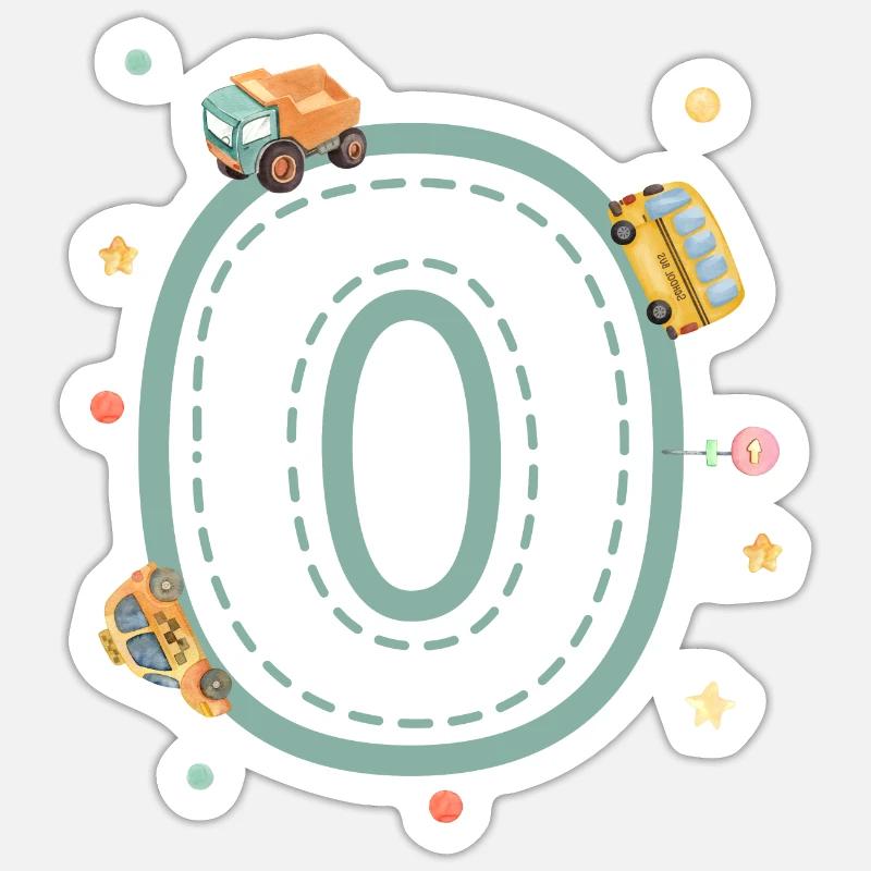 Brief oder Fahrzeug - personalisiertes Kindergeschenk - Sticker Größe S (10 x 10 cm) - Mattweiß