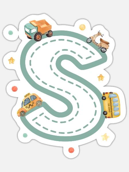 Fahrzeugbriefe - personalisiertes Kindergeschenk - Sticker Größe S (10 x 10 cm) - Mattweiß