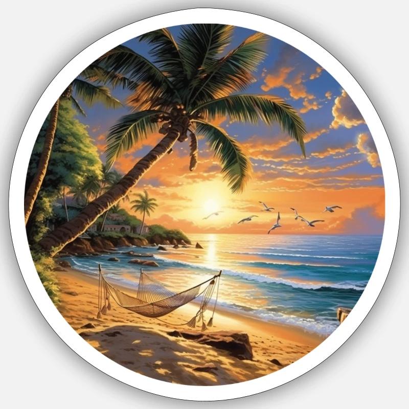 Relaxed coastal excursion: wave magic in summer Sticker size S (10 x 10 cm)