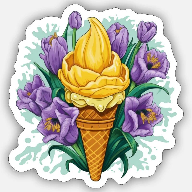 Crazy Crocus Ice Cream - Sticker size S (10 x 10 cm) - white matte