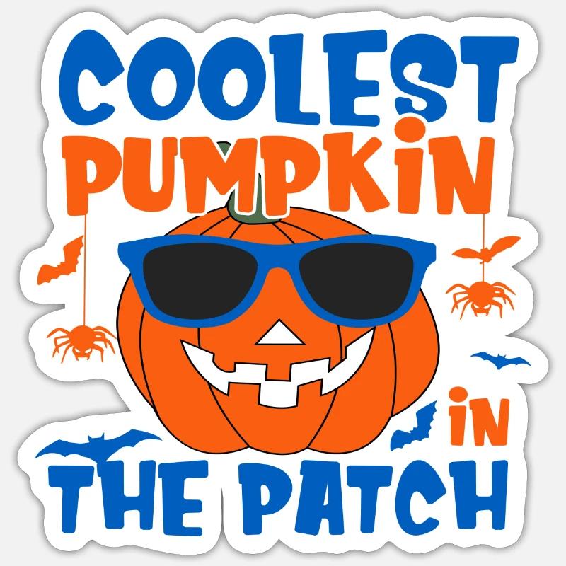 Coolest Pumpkin in the Patch - Sticker Größe S (10 x 10 cm) - Mattweiß