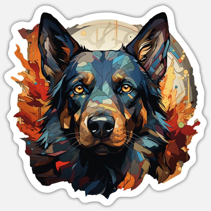 Chien - Sticker taille S (10 x 10 cm) - blanc mat