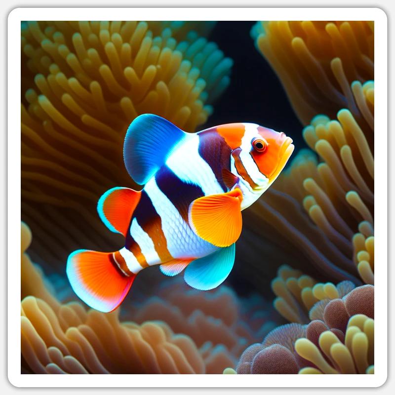 Clwonfisch - Sticker Größe S (10 x 10 cm) - Mattweiß