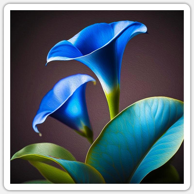 Blaue Calla Sticker Größe S (10 x 10 cm)