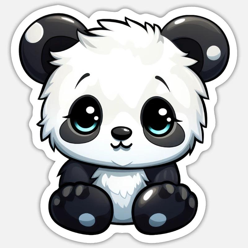 cute panda - Sticker size S (10 x 10 cm) - white matte